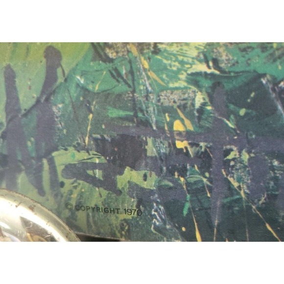 Vintage 1970 Floral Yellow Print Artist Unknown - Picture 2 of 5